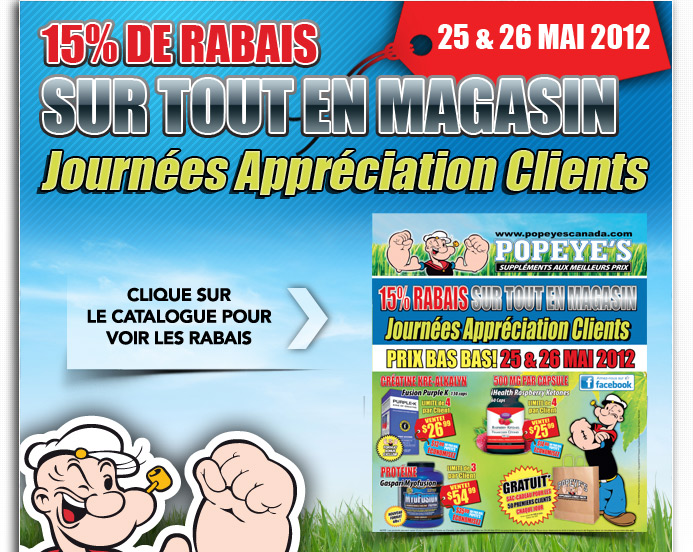 15% de Rabais sur Tout en magasin!